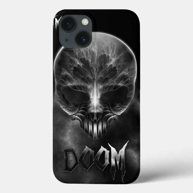 Ich bin Doom Fraktal Skull Case-Mate iPhone Hülle (Rückseite)