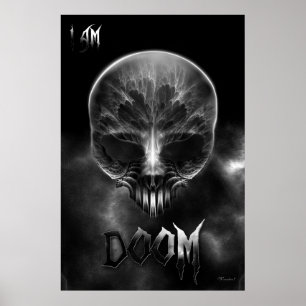 Ich bin Doom Fraktal Skull Poster