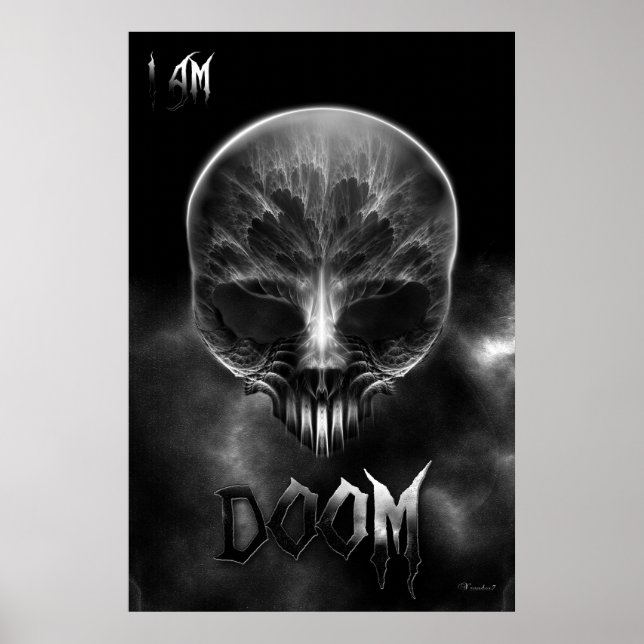 Ich bin Doom Fraktal Skull Poster (Vorne)