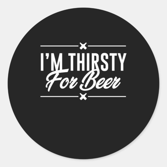 Ich bin Dry für Bier Runder Aufkleber (Vorderseite)