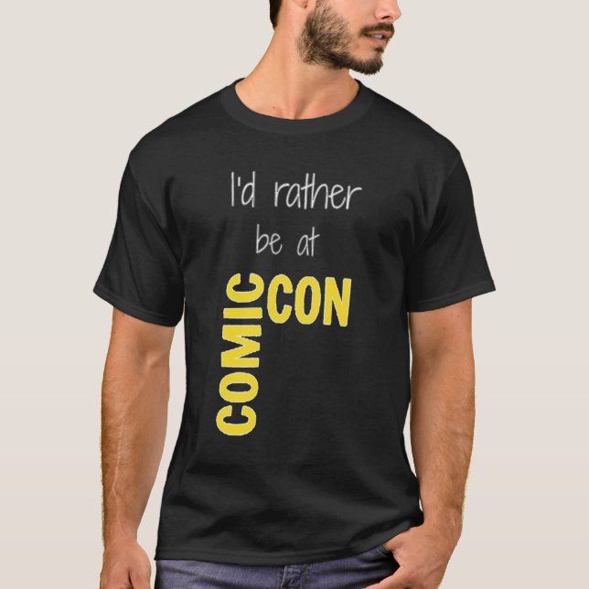 Ich bin eher bei Comic-Con (schwarz) essenziell T-Shirt (Vorderseite)