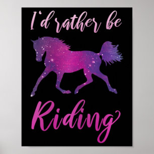 Ich bin eher Reitpferd auf dem Pferderücken Poster