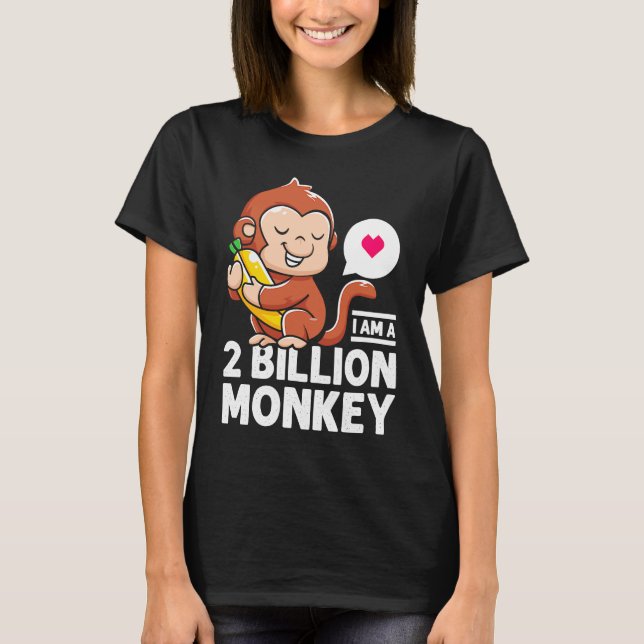 Ich bin ein 2-Millionen-Affen-Bananenwärmer-Herz T-Shirt (Vorderseite)