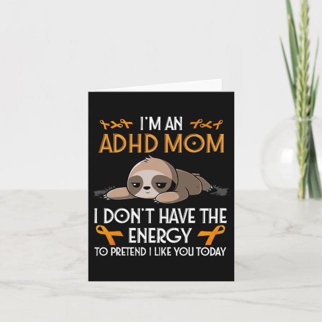 Ich bin ein Adhd Mama Awareness Orange Ribbon Slot Karte (Vorderseite)