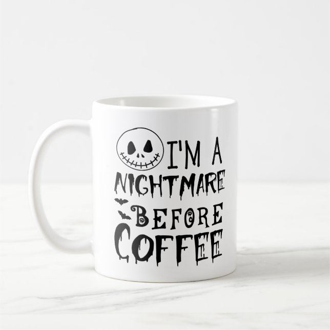 Ich bin ein Albtraum vor Kaffee, lustig Kaffeetasse (Links)