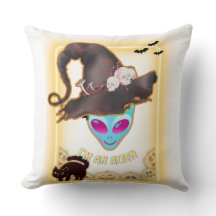 : "ICH BIN EIN ALIEN" Halloween-Wurfkissen