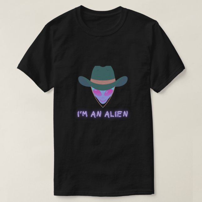 "ICH BIN EIN ALIEN" T-Shirt - Cowboy (Design vorne)