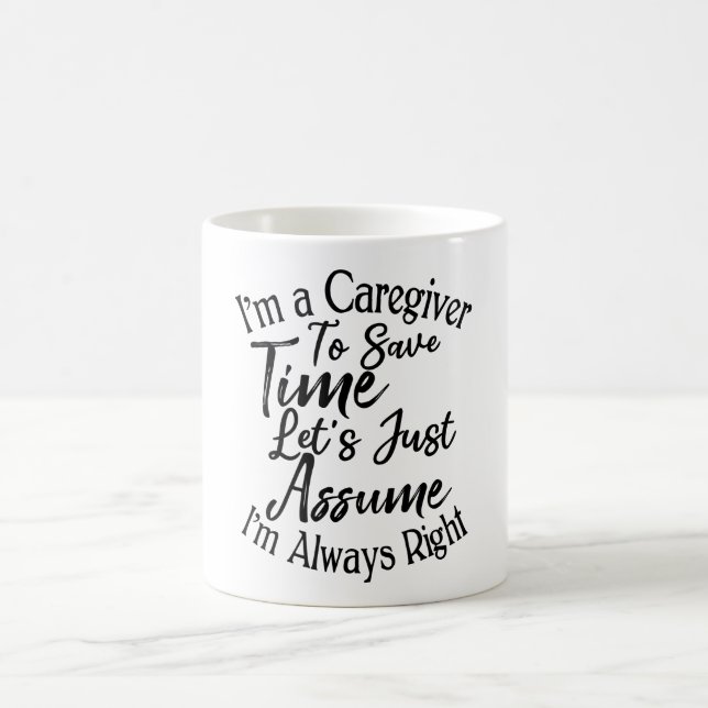 Ich bin ein Angestellter, um Zeit Retten. Lass uns Kaffeetasse (Mittel)