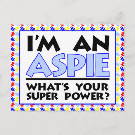 Ich bin ein Aspie. Was ist dein Super-Power? Postkarte