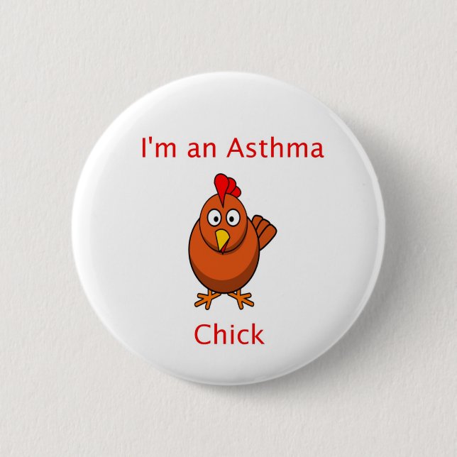 Ich bin ein Asthma-Küken-Button Button (Vorderseite)