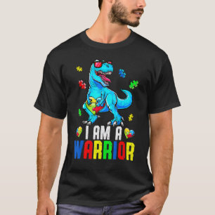 Ich bin ein Autismus-Krieger Familie Trex Dinosaur T-Shirt