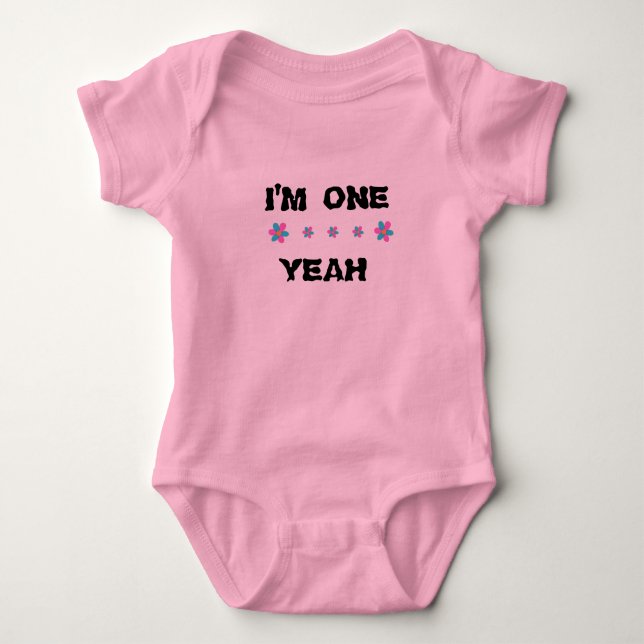 Ich bin ein Baby Girl Bodysuit Pink Baby Strampler (Vorderseite)