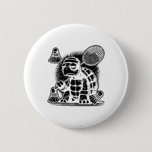 Ich bin ein Badminton Player Racket Shuttle Button