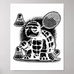Ich bin ein Badminton Player Racket Shuttle Poster