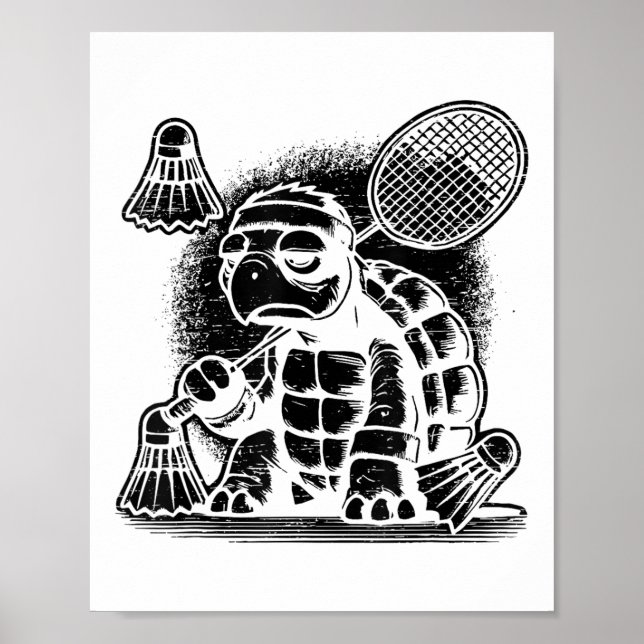 Ich bin ein Badmintonspieler Schläger Shuttle Poster (Vorne)