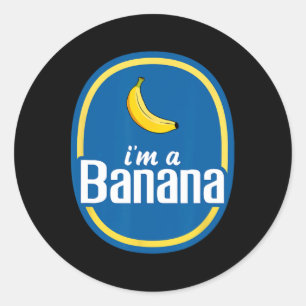 Ich bin ein Bananenkostüm Halloween Fruchtgelber S Runder Aufkleber