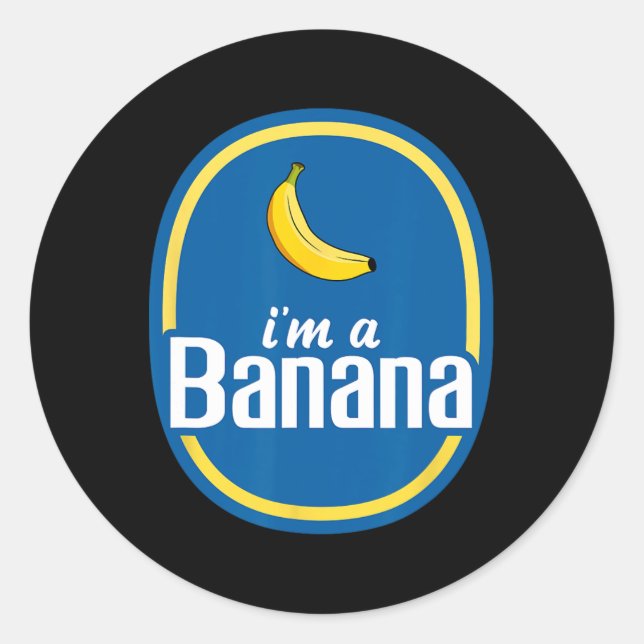 Ich bin ein Bananenkostüm Halloween Fruchtgelber S Runder Aufkleber (Vorderseite)