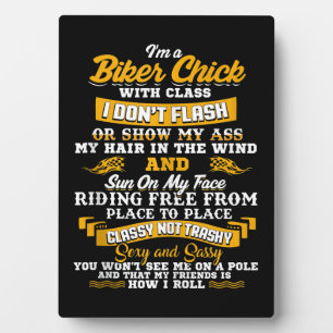 Ich bin ein Biker Chick Geschenk für Motorradliebh Fotoplatte