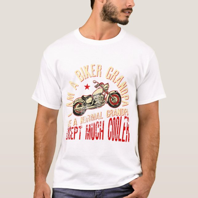 Ich bin ein Biker GrandPa wie ein normaler Großvat T-Shirt (Vorderseite)