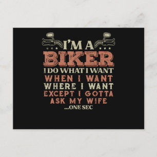 Ich bin ein Biker, ich mache, was ich will, lustig Begleitkarte