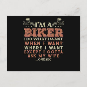 Ich bin ein Biker, ich mache, was ich will, lustig Postkarte