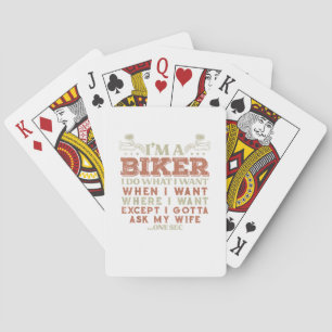 Ich bin ein Biker, ich mache, was ich will, lustig Spielkarten