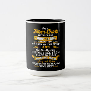 Ich bin ein Biker-Mädchen Geschenk für Motorradlie Zweifarbige Tasse