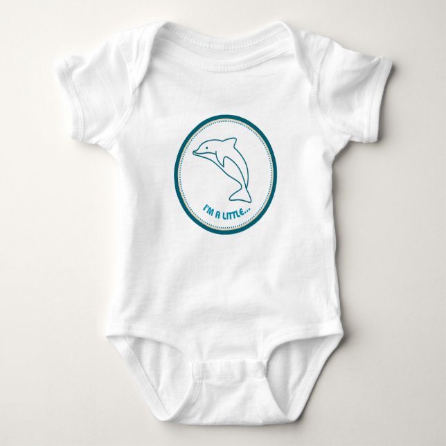 Ich bin ein bisschen.. DELFIN! Baby Bodysuit Strampler (Vorderseite)