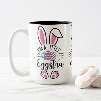 Ich bin ein bisschen eggstra lustiger Osterhasen-O Zweifarbige Tasse