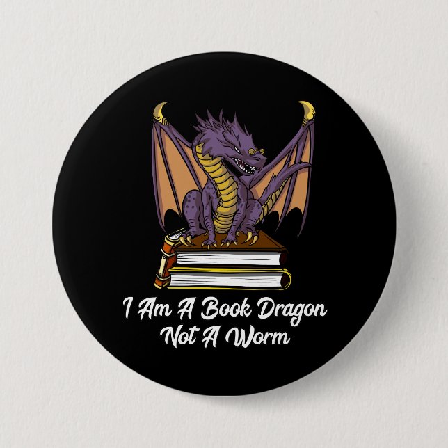 Ich bin ein Buch-Drache nicht ein Button (Vorderseite)