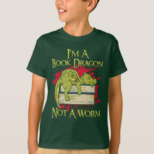 Ich bin ein Buch-Drache nicht ein Wurm-T - Shirt