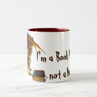 Ich bin ein Buch DRACHE, nicht ein Wurm Zweifarbige Tasse