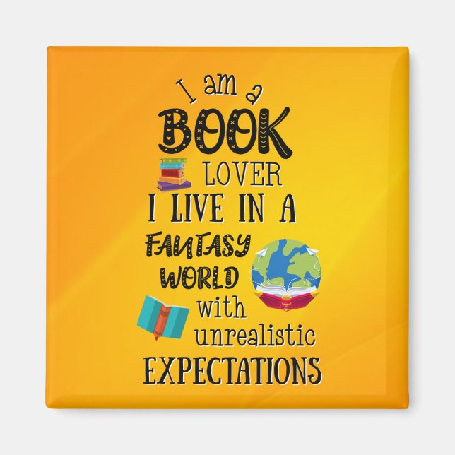 Ich bin ein Buch in einer Fantasiewelt Magnet (Vorne)