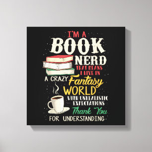 Ich bin ein Bücherwurm - Buchliebhaber - Literatur Leinwanddruck