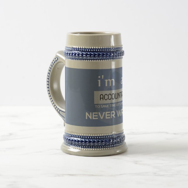 Ich bin ein Buchhalter, zum von Zeit zu retten, Bierglas (Vorderseite Links)