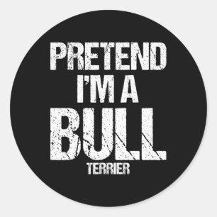 Ich bin ein Bull Terrier Funny Halloween-Hundekost Runder Aufkleber