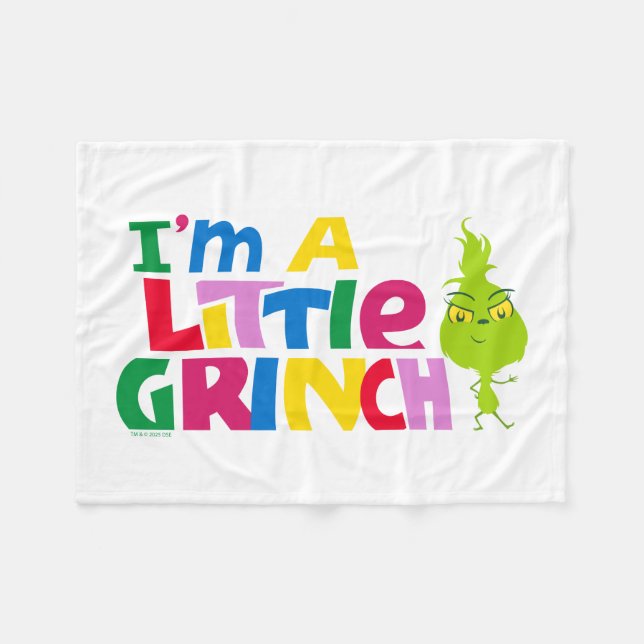 Ich bin ein Bunter Grinch Grafik Fleecedecke (Vorderseite (Horizontal))