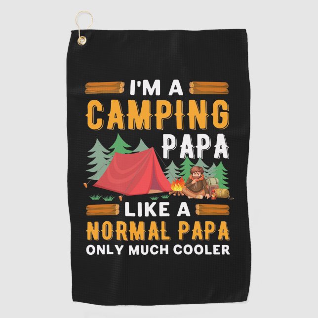 Ich bin ein Camping Papa Golfhandtuch (Vorderseite)
