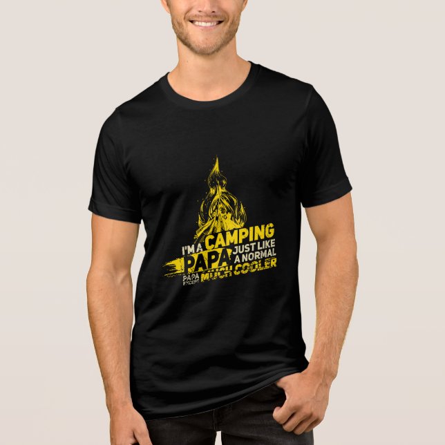 Ich bin ein Camping Papa Tri-Blend Shirt (Vorderseite)