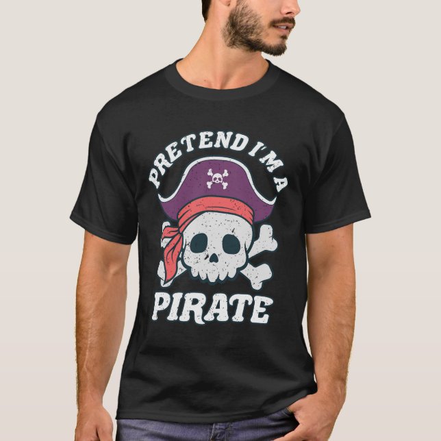 Ich bin ein Cartoon von Piratenwitz, Zitat, Schäde T-Shirt (Vorderseite)