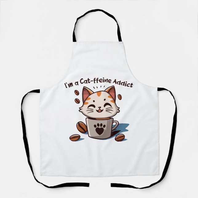Ich bin ein Cat-ffeine-Süchtiger Schürze (Vorderseite)