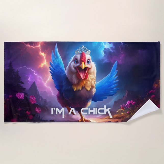 ICH BIN EIN CHICK STRANDTUCH (Vorderseite)