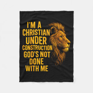 Ich bin ein Christ unter Konstruktion Gott ist noc Fleecedecke