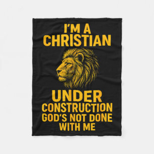Ich bin ein Christ unter Konstruktion Gott ist noc Fleecedecke