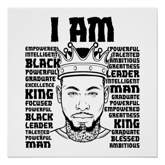 Ich bin ein Christlicher Black King Men Pater Vate Poster (Vorderseite)