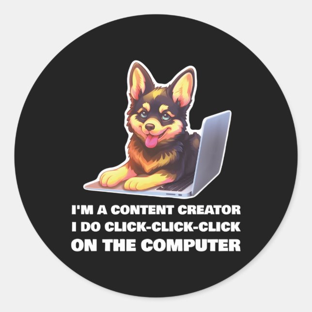 Ich bin ein Content Creator, den ich mit einem Kli Runder Aufkleber (Vorderseite)