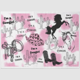 Ich bin ein Cowgirl, das mir vorgestellt wird Seidenpapier