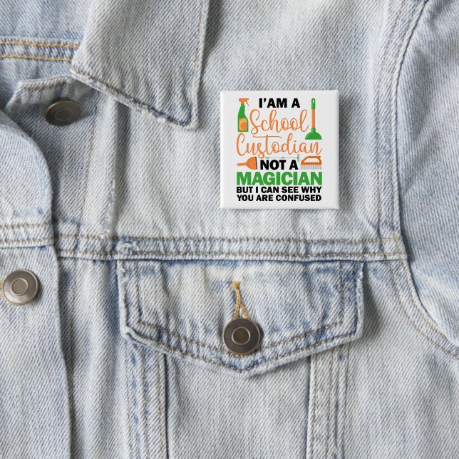 Ich bin ein Custodian Cool Sarcastic Sprichwort Fu Button (Beispiel)