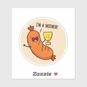 Ich bin ein Dackel Hotdog-Pin-Die-Sticker Aufkleber