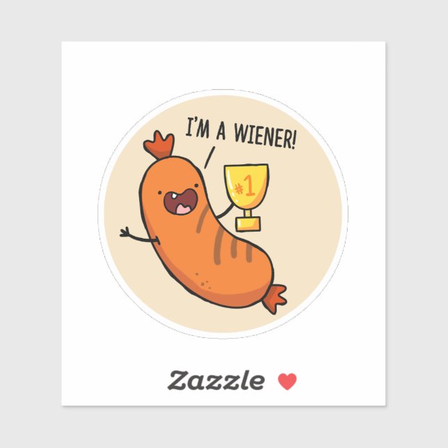 Ich bin ein Dackel Hotdog-Pin-Die-Sticker Aufkleber (Blatt)